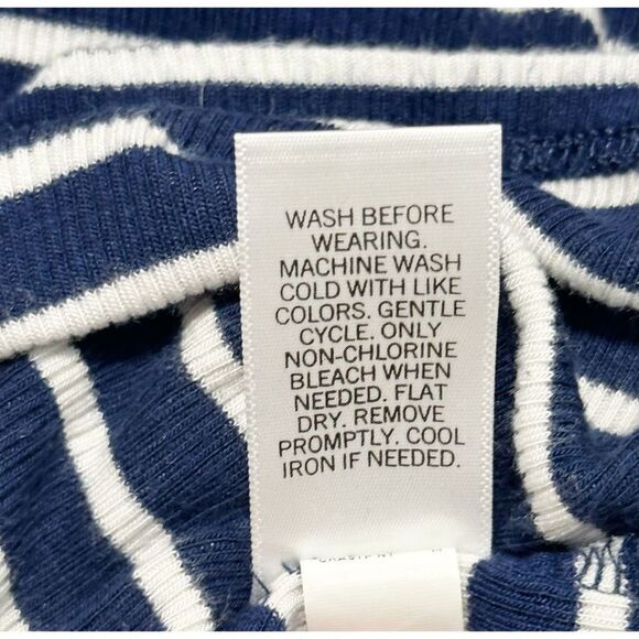 So Women's Striped‎ Crew Neck Pullover Long Sleeve Top Blue White Size Medium - Picture 4 of 9